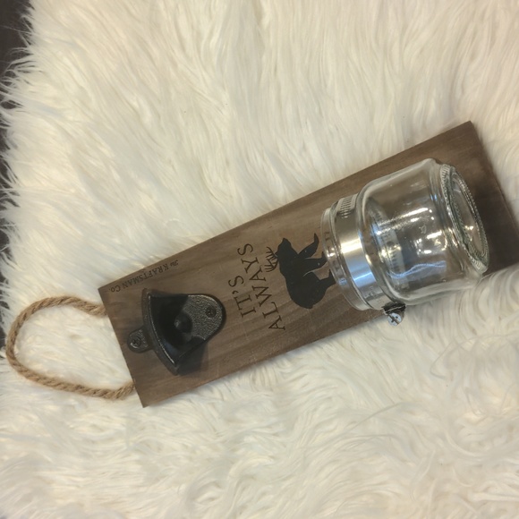 It's always beer time the kraftsman co. Bottle opener cap jar 🫙 - Picture 1 of 8